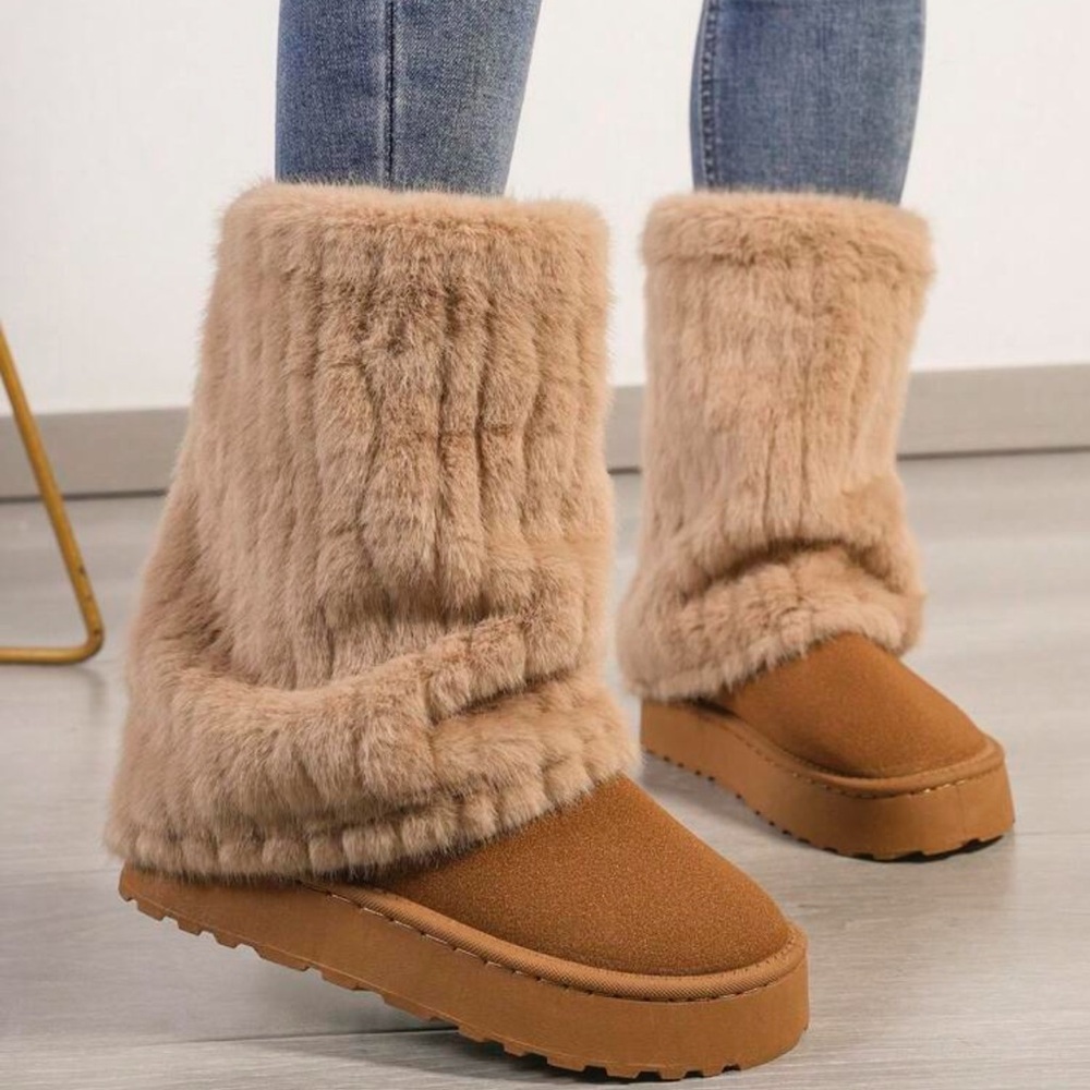 Fluffy Faux Fur Boots | NWOT | Size 10